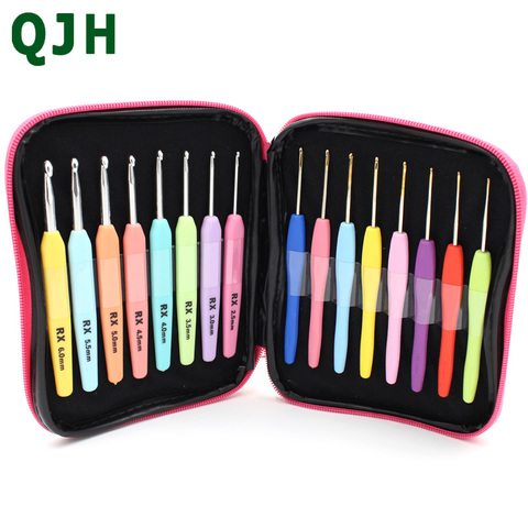 17 unids/set herramientas de agujas de tejer suéter de acero inoxidable juego de costura de mano de Color suéter de punto de ganchillo de punto a mano DIY ► Foto 1/6