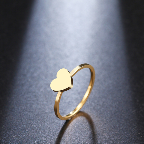 DOTIFI para las mujeres anillos de corazón de acero inoxidable de Color oro y plata anillo de joyería a la moda apilado R313 ► Foto 1/6