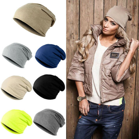 Unisex de moda para mujer tejido cálido para invierno de esquí ganchillo Slouch boina de lana gorro Oversize sombreros ► Foto 1/6