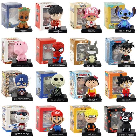 Cabeza de Bobble figura rellenó Totoro Jack Hamm cerdo Slam Dunk Maruko Conan Luffy Zoro Sanji coche modelo de juguete Decoración ► Foto 1/6