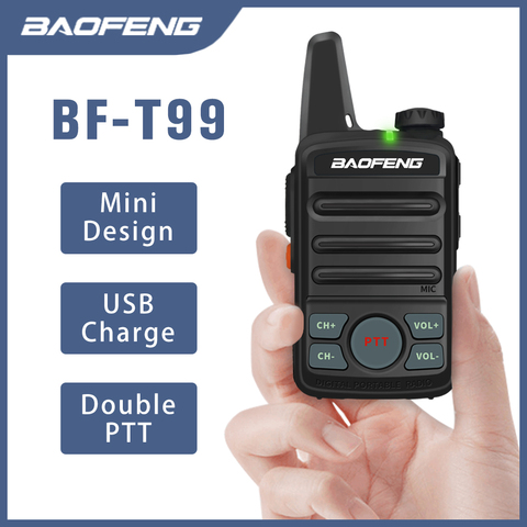 Nuevo y mejorado BF-T1 Baofeng BF-T99 Mini Walkie-talkie niños de UHF Radio de dos vías de carga USB estación de Radio-aficionado de transceptor FM ► Foto 1/6