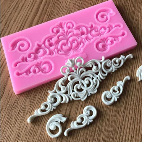 Gran oferta DIY artesanía de azúcar pastel Vintage Relief frontera molde de silicona molde Fondant molde herramientas de decoración de pastel de pasta de goma molde herramientas para hornear ► Foto 1/6