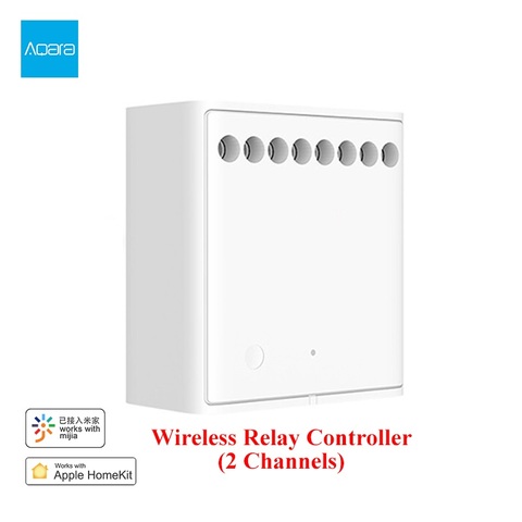 Aqara-Módulo de Control de vía dual controlador de relé Zigbee inalámbrico, 2 canales, Control de luz inteligente, funciona con Mi aplicación para hogares ► Foto 1/6