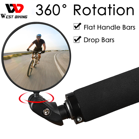 WEST BIKING-retrovisor de bicicleta con rotación de 360 grados, espejos de seguridad ajustables para ciclismo de montaña, manillar de bicicleta de carretera, accesorios para bicicleta ► Foto 1/6