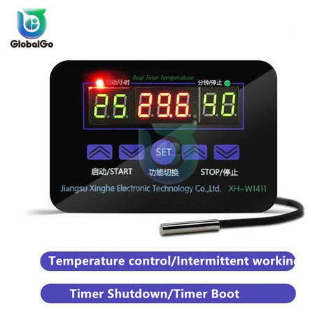 Controlador de temperatura Digital de 110 V, 12V, interruptor, termostato, termorregulador, relé de 20A, XH-W1411, Sensor de temperatura inteligente ► Foto 1/6