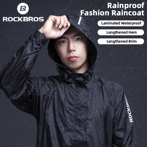 ROCKBROS-chaqueta impermeable para ciclismo para hombre, chaqueta reflectante transpirable con capucha, impermeable, para deportes al aire libre, cortavientos de talla europea ► Foto 1/6