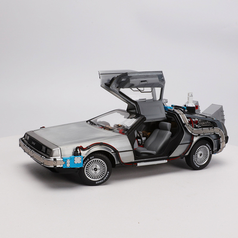 Modelo de coche de aleación fundido a presión para niños, vehículo de aleación DeLorean, parte 3, juguete de Metal, Welly Back To The Future, regalo para niños, 1/18 ► Foto 1/6