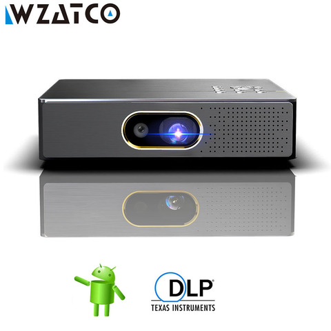 WZATCO-Proyector 3D S5 DLP para cine en casa, miniproyector láser de vídeo Full HD 1080P, 4K, 5G, WIFI, Android ► Foto 1/6