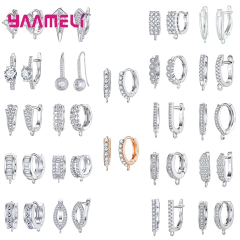 100% auténtica Plata de Ley 925 pendientes de las mujeres conclusiones brillante AAA Zircon hecha a mano DIY accesorios de joyería al por mayor ► Foto 1/6