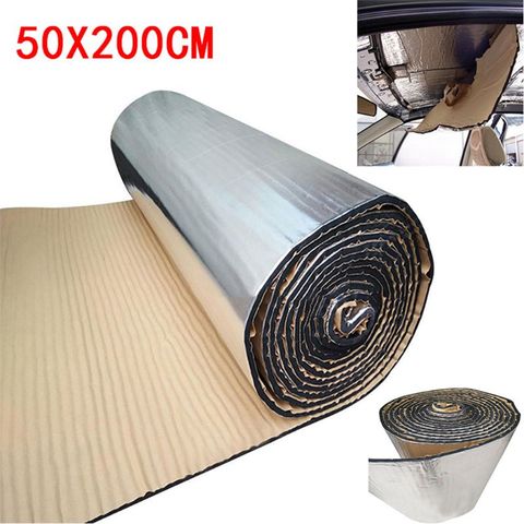 50x200cm/5/10/15mm alfombrilla amortiguadora de sonido para coche ruido aislamiento del capó Deadening para Hood adhesivo para motor ► Foto 1/6