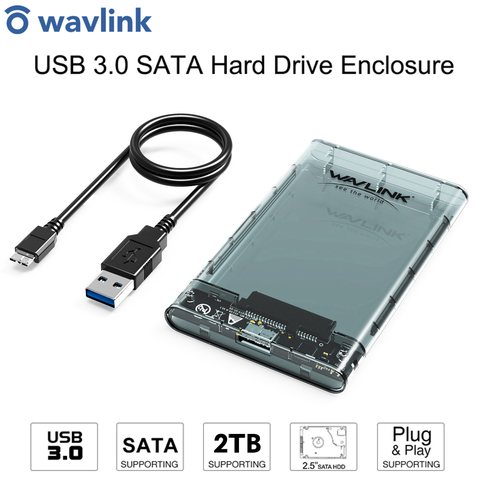 Wavlink 2,5 pulgadas USB 3,0 SSD carcasa a disco duro SATA estación de acoplamiento UASP para 2,5 