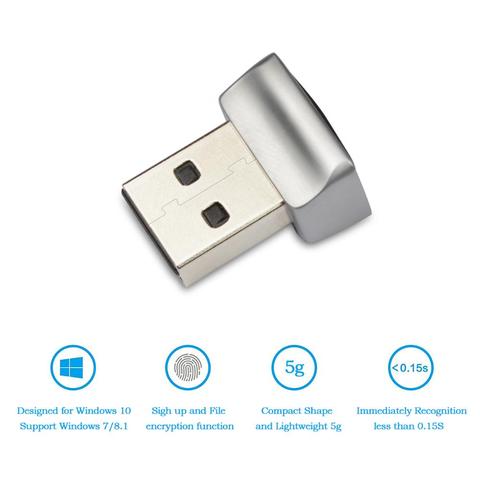 Lector de llaves de huella dactilar USB para Windows 10, módulo Dongle de Sensor biométrico de clave de seguridad de Hello, para inicio de sesión sin contraseña ► Foto 1/6