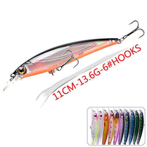 Minnow-señuelo de Pesca Crankbait, accesorios/Productos/aparejos de estilo clásico Wobbler para Lucio, cebo Artificial duro flotante para Pesca de lubina ► Foto 1/6