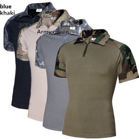 ZOGAA-Polo táctico informal para hombre, camisetas sólidas, camiseta de manga corta de camuflaje, novedad de 2022 ► Foto 1/6