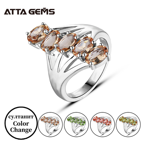 Zultanite Султанит cambio de Color anillo de plata para las mujeres creado Diaspore Multi-anillo de color clásico diseño Simple Real anillo de plata ► Foto 1/6