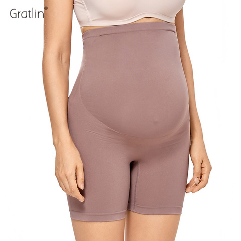Pantalones cortos Gratlin de cintura alta para mujeres, ropa interior para el embarazo, ropa interior medio muslo ► Foto 1/6
