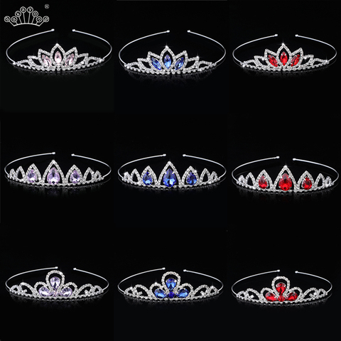 Tiaras y coronas de cristal de princesa para niños, diadema para niñas, accesorios para el cabello de boda, Tiaras de joyería ► Foto 1/6