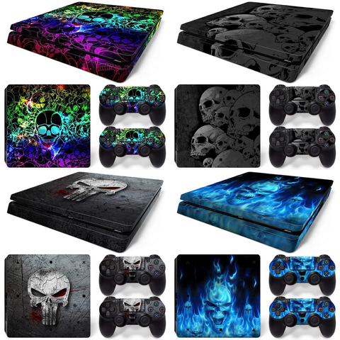 Pegatina de piel de PVC con diseño de calavera para PS4, consola fina y pegatinas de controladores para pegatina de ps4 slim ► Foto 1/6