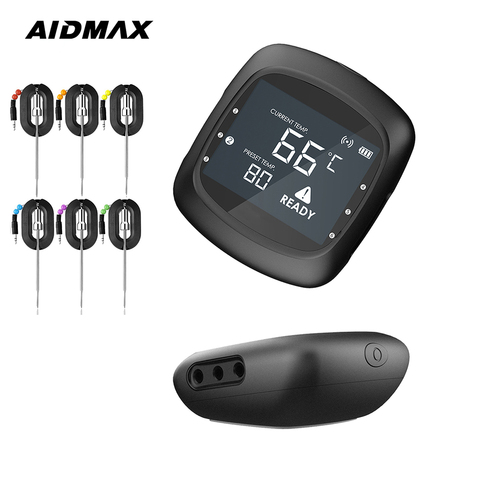 AidMax-termómetro Digital PRO05 con 6 sondas, para carne, cocina, inalámbrico, termómetro de alimentos BBQ, Bluetooth ► Foto 1/6