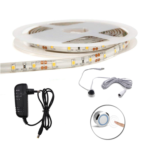 Tira de luces LED de 12V 2835 cinta de retroiluminación con Sensor táctil de atenuación, interruptor de control, cinta de lámpara LED para iluminación de cocina y armario ► Foto 1/6