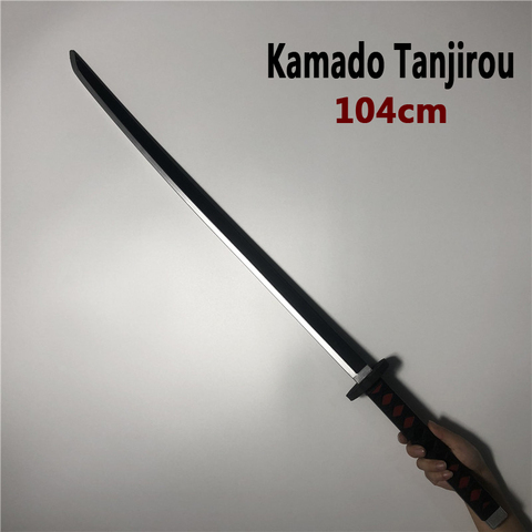 104cm Kimetsu no Yaiba espada arma cazadora de Kamado Tanjirou Cosplay espada 1:1 Anime Ninja cuchillo de la PU juguete ► Foto 1/6
