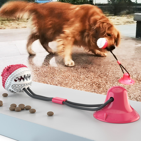 Perro de juguete ventosa de silicona Tug perro Bola de juguetes para mascotas masticar morder los dientes cepillo de limpieza de perros juguetes Vip enlace ► Foto 1/5