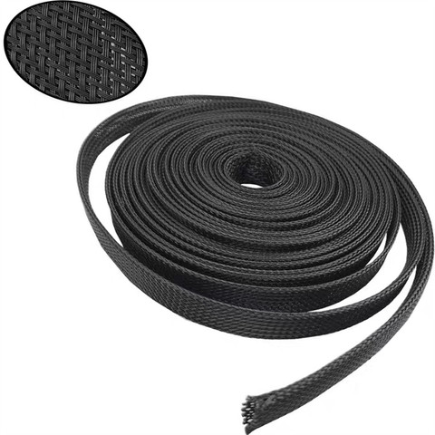 Funda de Cable de nailon para mascotas, protector de Cable negro de 10M, 6, 8 y 10mm ► Foto 1/5