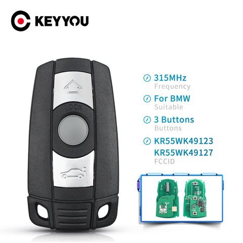 KEYYOU coche llave inteligente 315Mhz / 868MHz para BMW 1/3/5/7 serie CAS3 X5 X6 Z4 sin llave de coche de Control PCF7945 Chip transmisor ► Foto 1/6