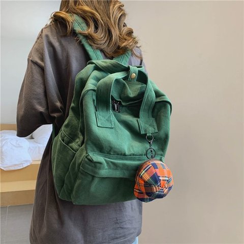 Mochila de estilo retro coreano para mujer, bolso escolar de color sólido a la moda para adolescentes y niños, bolsa de viaje ► Foto 1/6