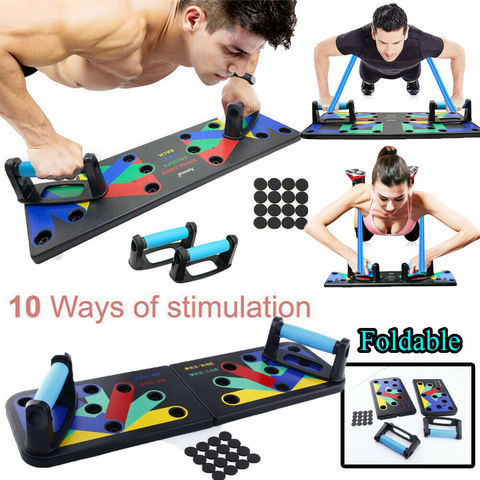 Tablero plegable 10 en 1 con realce para hombre, gimnasio en casa, oficina, culturismo, Fitness, soporte de flexión, equipo de sistema de entrenamiento ► Foto 1/6