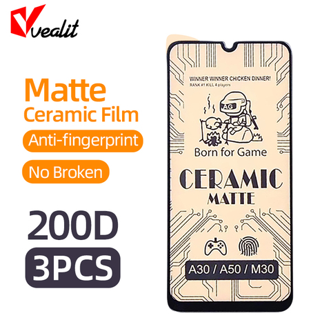 3Pcs 200D cerámica mate película para Samsung Galaxy A50 A51 A71 A91 A31 A21s A41 M31 M21 A20 A30 A70 No huella digital pantalla Protecto ► Foto 1/6