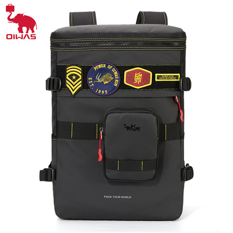 Oiwas Kim-mochila moderna con insignia para hombre y niña, morral escolar de viaje con cinturón ► Foto 1/6