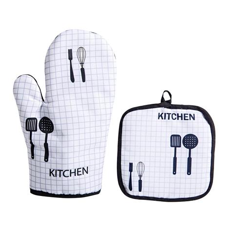 Lindo guante para microondas horno guante manopla Mat antideslizante resistente al calor guantes de horno calor almohadilla de aislamiento para la barbacoa o cocina ► Foto 1/6