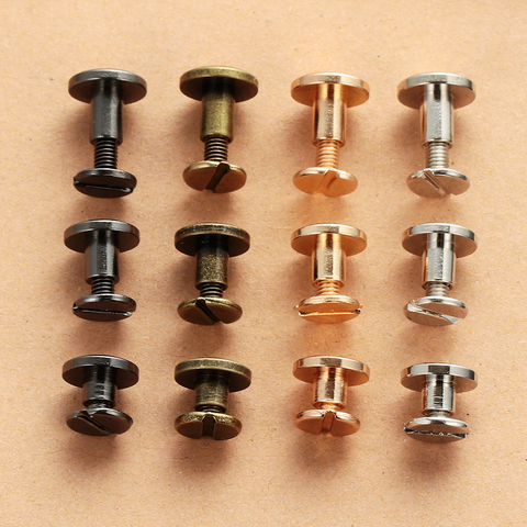 Tornillos de cuero para manicura, 10 unidades, tornillos de cabeza redonda, remaches de correa, tornillo para equipaje, manualidades para ropa/bolsa/Shoes5/6,5/8mm ► Foto 1/6