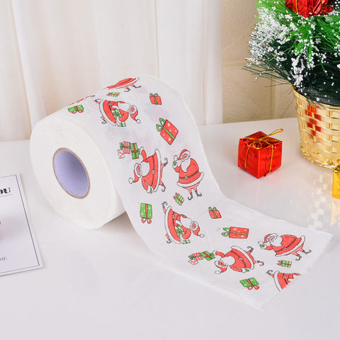 2022 gran oferta diseño navideño serie rollo de papel decoraciones de Navidad impresiones papel higiénico lindo decoraciones de Navidad #0926 ► Foto 1/6