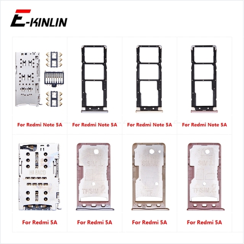 Tarjeta Sim ranura toma bandeja lector titular Conector Micro SD adaptador contenedor para XiaoMi Redmi Note 5A nota 5A piezas de repuesto ► Foto 1/6