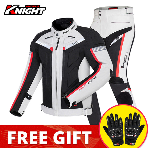 Chaqueta de Moto impermeable + Pantalones chaqueta de montar para Motocross de carreras todoterreno traje de hombre a prueba de viento Touring abrigo para la Moto equipo de protección ► Foto 1/6