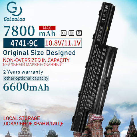 Golooloo-batería para portátil, 9 celdas, para Acer Aspire AS10D75, 571G, AS10D71, AS10D31, 5551, 4741, 5552G, 5551G, 5560G, 5733Z, 5741, 5741, 7551G ► Foto 1/5