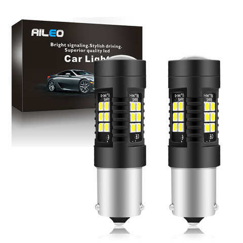 AILEO-bombilla LED para luces de coche, luz de circulación diurna con chip SMD BA15S 1156 P21W PY21W BAU15S 3030 ► Foto 1/6