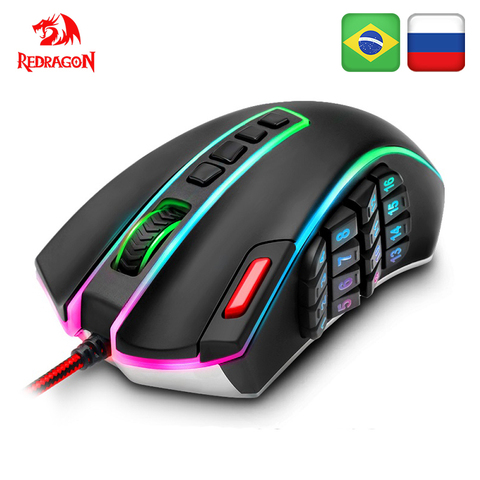 Redragon LEGEND M990 USB wired RGB Gaming Mouse 24000DPI 24 botones ratón de juego programable retroiluminación ergonómico ordenador portátil ► Foto 1/6