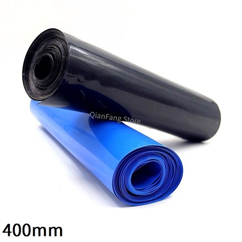 Tubo termorretráctil de PVC de 400mm de ancho, funda de Cable retráctil azul y negro, paquete de cubierta para envoltura de película de batería de litio 18650 ► Foto 1/5