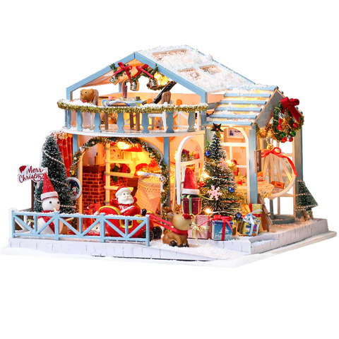 Cutebee-Casa de muñecas en miniatura para niños, Casa de muñecas en miniatura, muebles, juguetes para niños, regalo de Navidad, Casa ► Foto 1/6