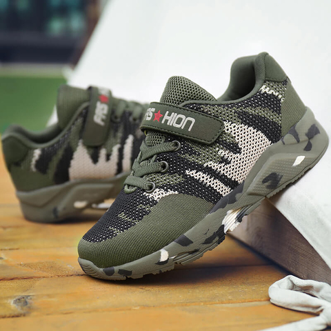 FLARUT-Zapatos Deportivos militares para niños, zapatillas de camuflaje para entrenamiento militar, para exteriores, color verde militar ► Foto 1/6