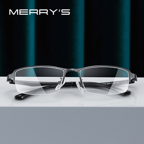 MERRYS-Gafas de aleación de titanio TR90 para hombre, lentes graduadas para miopía, montura óptica para gafas S2202 ► Foto 1/6