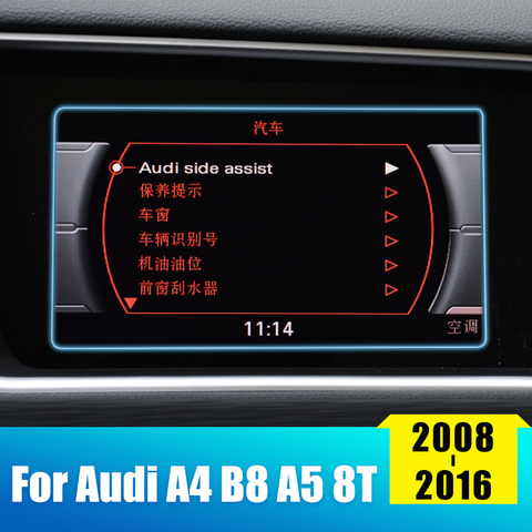 Para Audi A4 B8 A5 8T 2008-2016 de vidrio templado de pantalla de navegación de coche Protector de pantalla película LCD pegatina protectora antiarañazos ► Foto 1/6