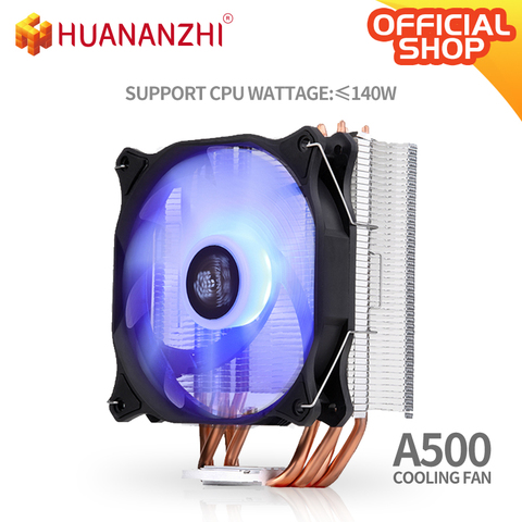 HUANANZHI-Tubo de calor de cobre A400/A500 2/4, Enfriador de CPU LED, ventilador de refrigeración, radiador silencioso, disipador térmico único/Dual ► Foto 1/5