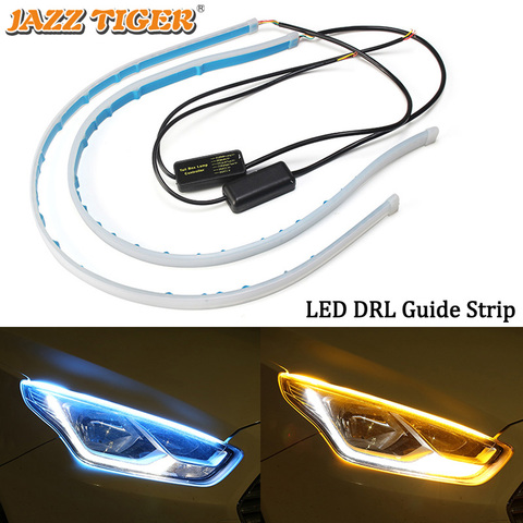 Luz LED de conducción diurna para coche, tira Flexible de guía suave, señal de giro dinámica de 12V para Hyundai I10 I20 I30 IX35 Santa Fe Creta ► Foto 1/6