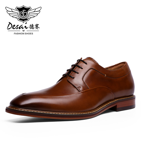 DESAI-zapatos informales de cuero genuino para hombre, zapatillas masculinas de boda, con Tobillo alto, 2022 ► Foto 1/6