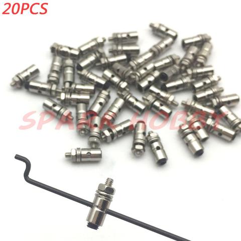 20 piezas de varillas de empuje de Metal, 1,3mm, 1,8mm, 2,1mm, tope de enlace, ajustador rápido, conector Servo para piezas de barcos teledirigidos ► Foto 1/6