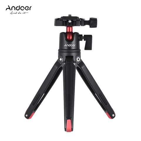 Andoer-Minitrípode portátil para mesa, soporte con cabezal en forma de bola para GoPro 5, Canon, Nikon, Sony, cámara sin espejo DSLR y videocámara ► Foto 1/6